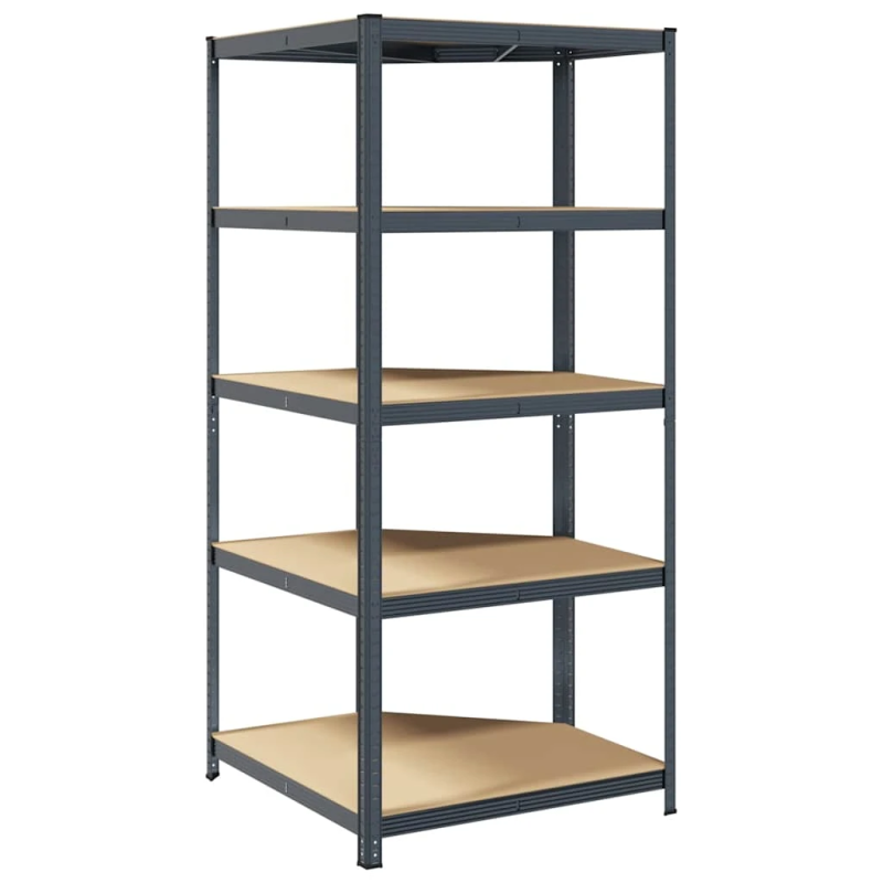 vidaXL 5-līmeņu plaukts, antracītpelēks tērauds, inženierijas koks