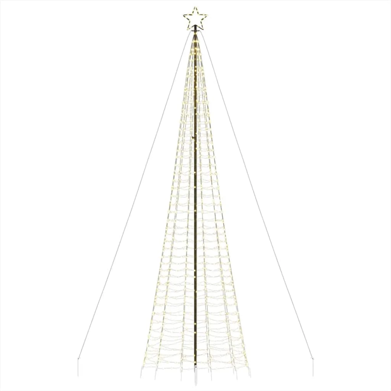 vidaXL LED Ziemassvētku eglīte ar tapas 1534 LED Silti Balta 500 cm