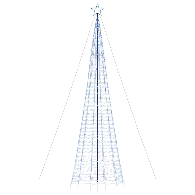vidaXL LED Ziemassvētku eglīte ar tapas 1534 LED Zila 500 cm