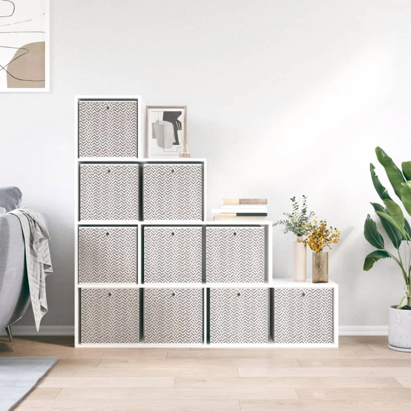 vidaXL salokāmas uzglabāšanas kastes 10 gab. 32x32x32cm neausts audums