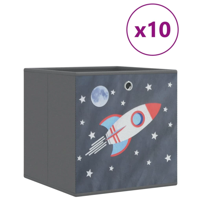 vidaXL salokāmas uzglabāšanas kastes 10 gab 32x32x32 cm neausts audums