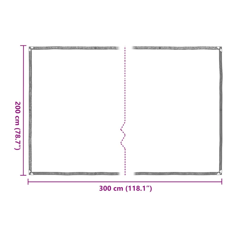 vidaXL Augu pārsegs ar cilpām 2x3 m Polietilēns
