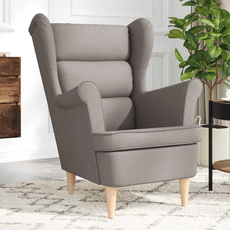 vidaXL atpūtas krēsls, pelēkbrūns, 74x84x100 cm, audums