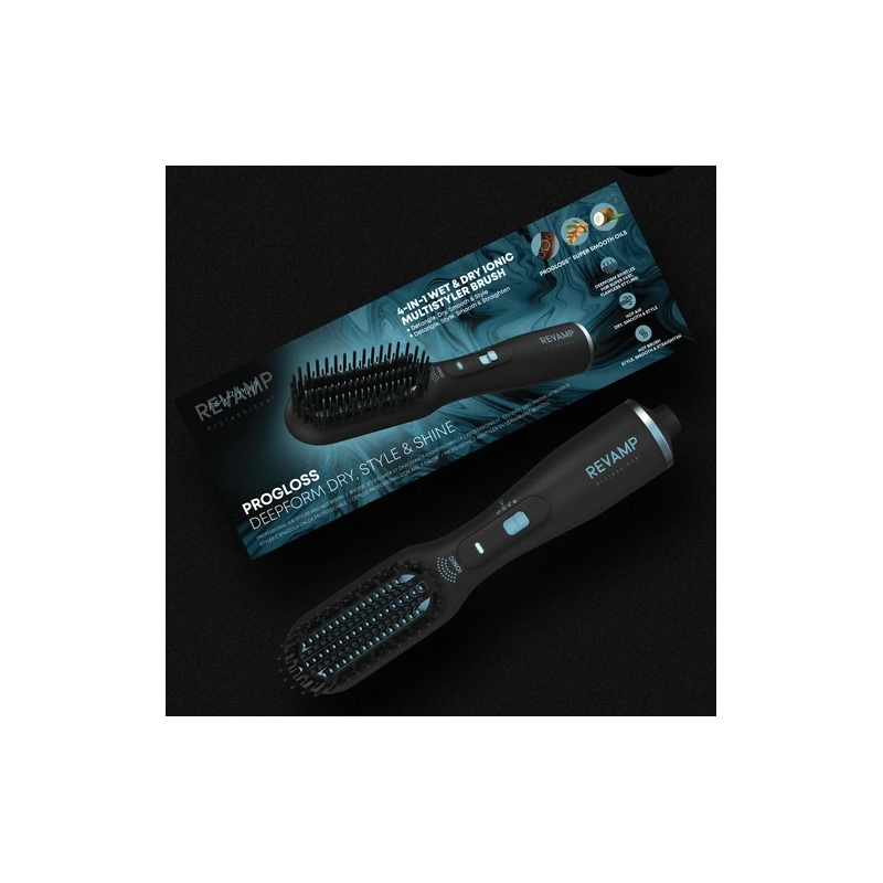 Revamp BR-2500X-EU Deepform Ceramic Straightening Hot Brush Black