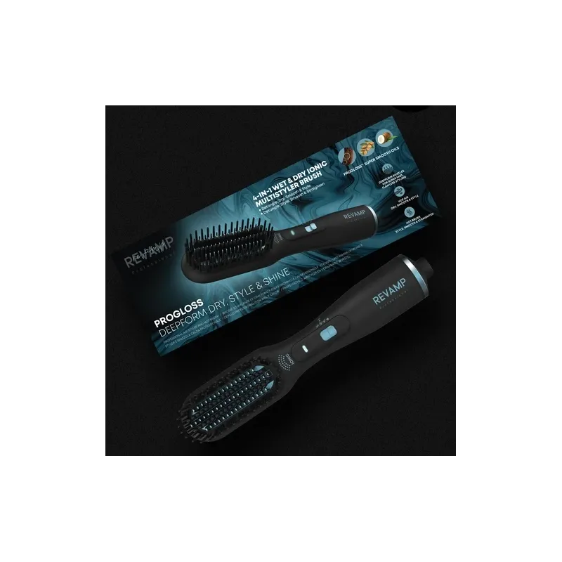 Revamp BR-2500X-EU Deepform Ceramic Straightening Hot Brush Black