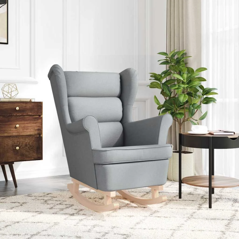 vidaXL Šūpuļkrēsls Gaiši pelēks 74x90x102 cm Audums