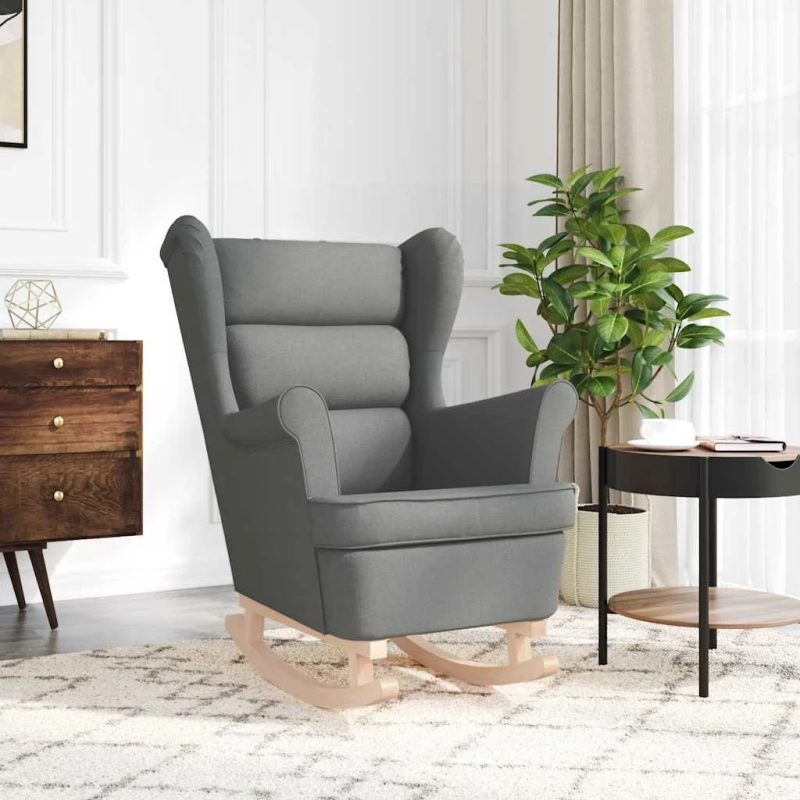 vidaXL Šūpuļkrēsls Tumši pelēks 74x90x102 cm Audums