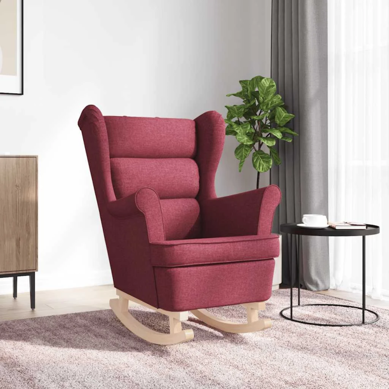 vidaXL Šūpuļkrēsls Vīna Sarkans 74x90x102 cm Audums