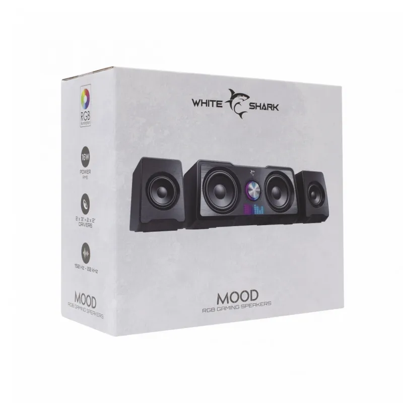 White Shark MOOD GSP-968 RGB Gaming 2.2 Speaker System Black