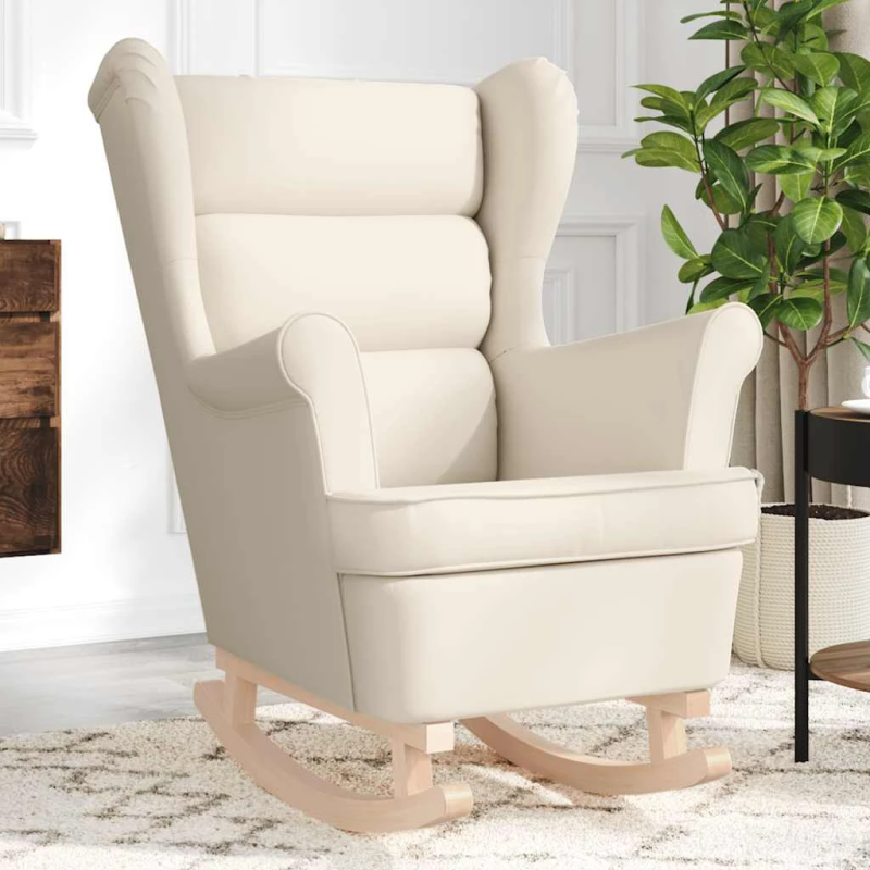 vidaXL šūpuļkrēsla krēms 74x90x102 cm Audums