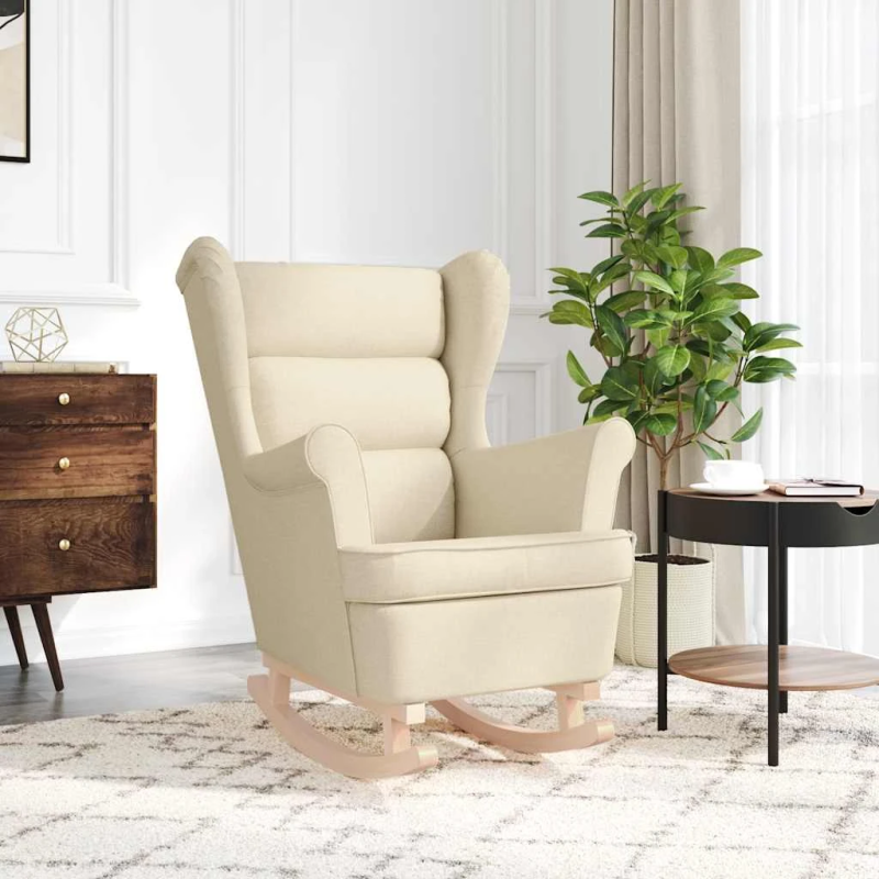 vidaXL šūpuļkrēsla krēms 74x90x102 cm Audums