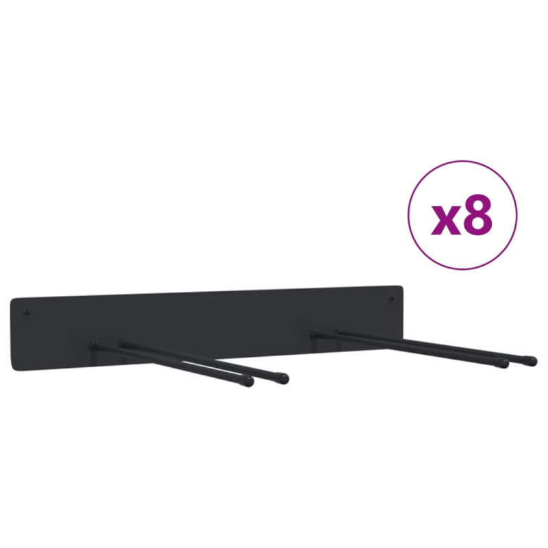 vidaXL Dārza instrumentu glabāšanas plaukti, 8 gab., Melns tērauds