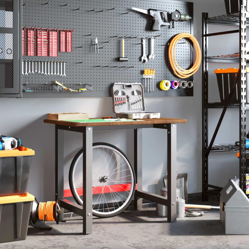 vidaXL darbagalds, brūns, 100x60x81,5 cm, ozola masīvkoks, taisnstūra