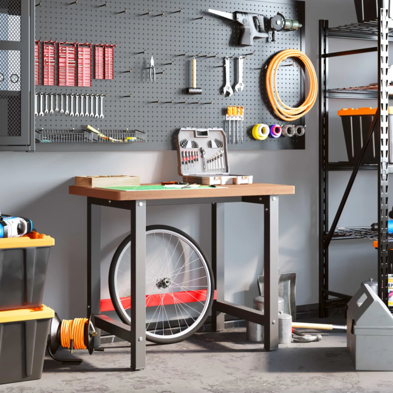 vidaXL darbagalds, 100x60x83 cm, dižskabārža masīvkoks, taisnstūra