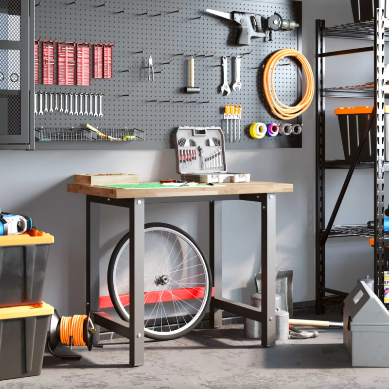 vidaXL darbagalds, 100x60x83 cm, ozola masīvkoks, taisnstūra