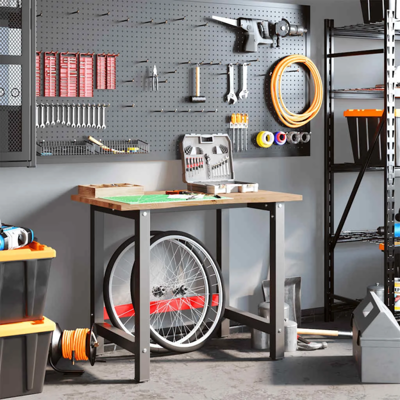 vidaXL darbagalds, brūns, 100x60x81,5 cm, ozola masīvkoks