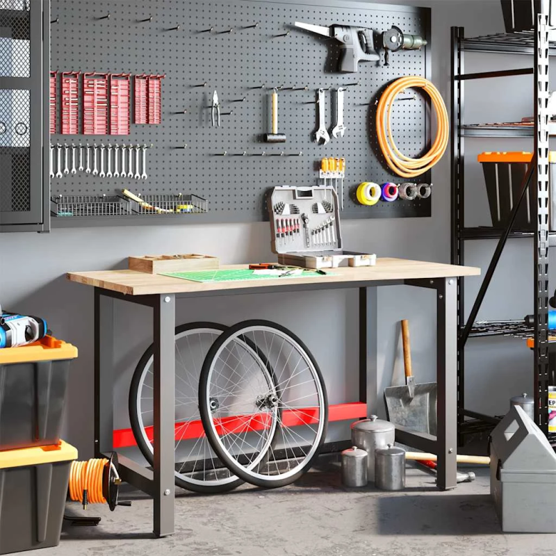 vidaXL darbagalds, 140x60x81,5 cm, ozola masīvkoks