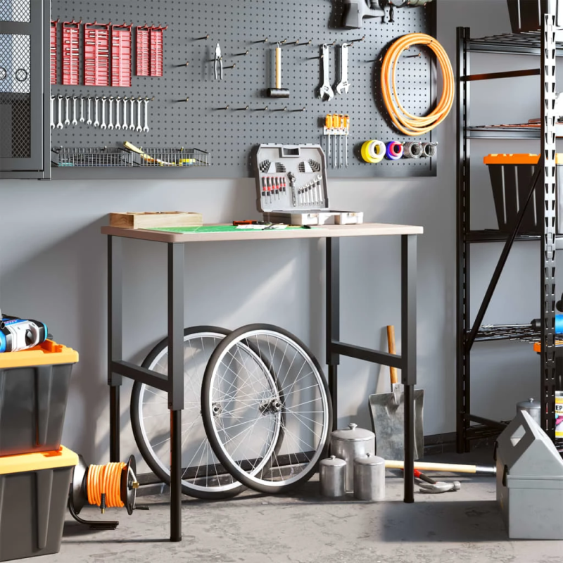 vidaXL darbagalds, 100x60x,71,5-98, cm, ozola masīvkoks, taisnstūra