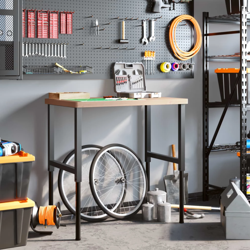 vidaXL darbagalds, 100x60x,73-99,5, cm, ozola masīvkoks, taisnstūra