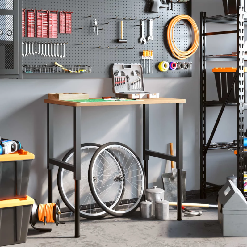 vidaXL darbagalds, 100x60x,71,5-98, cm, ozola masīvkoks, taisnstūra