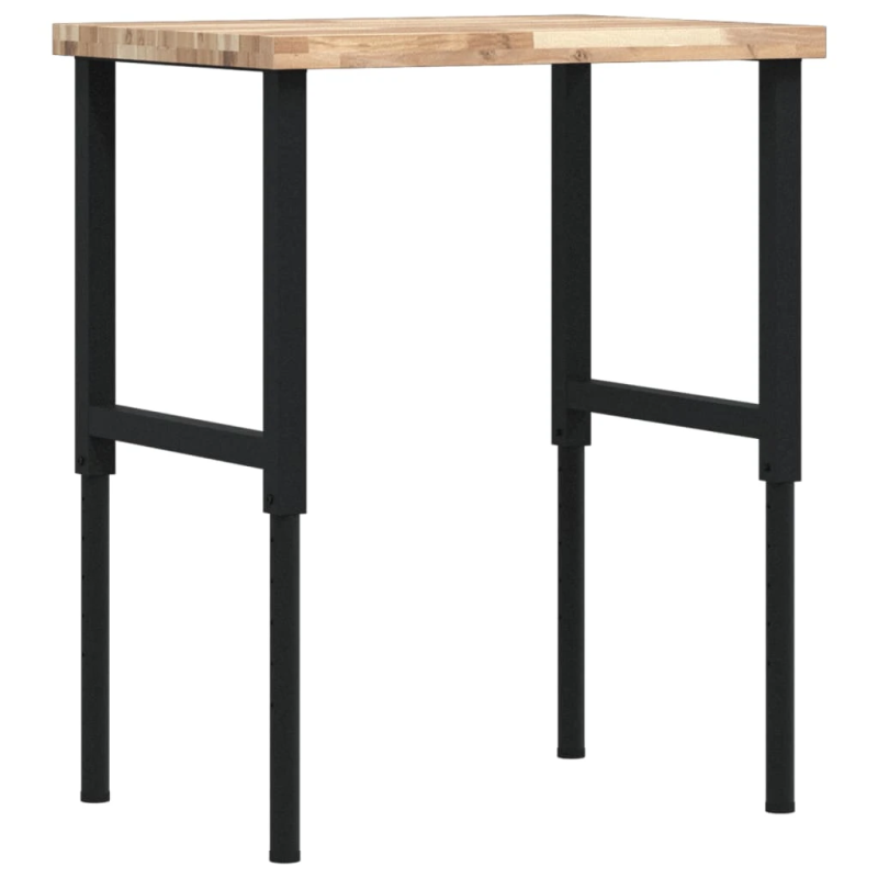 vidaXL darbagalds, 80x60x,73-99,5, cm, akācijas masīvkoks, taisnstūra