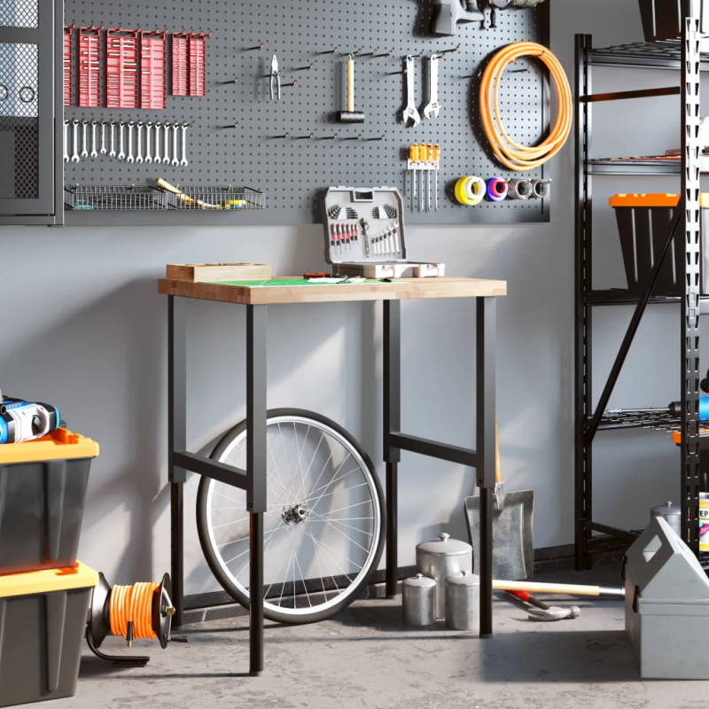 vidaXL darbagalds, 80x60x,73-99,5, cm, akācijas masīvkoks, taisnstūra