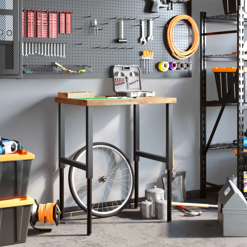 vidaXL darbagalds, 80x60x,73-99,5, cm, akācijas masīvkoks, taisnstūra