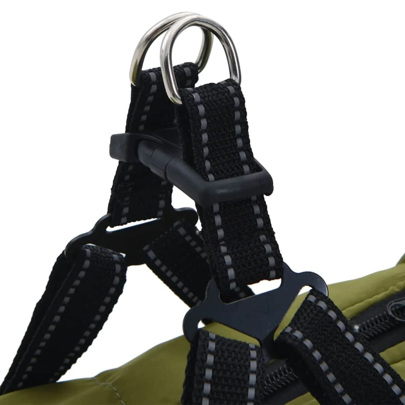 vidaXL suņu mētelis ar iejūgu ūdensnecaurlaidīgu atstarojošu L44