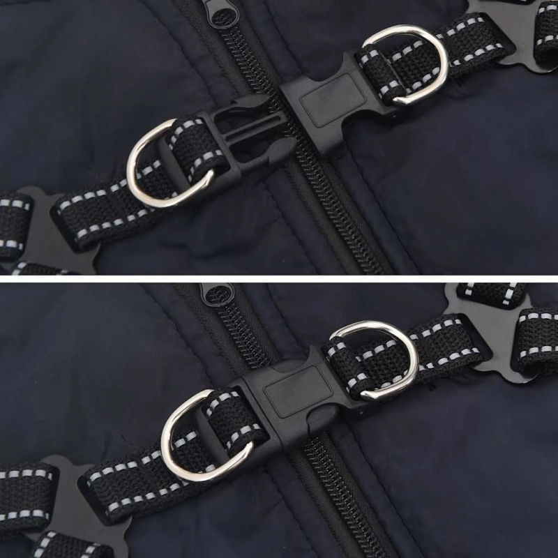 vidaXL suņu mētelis ar iejūgu ūdensnecaurlaidīgu atstarojošu L32