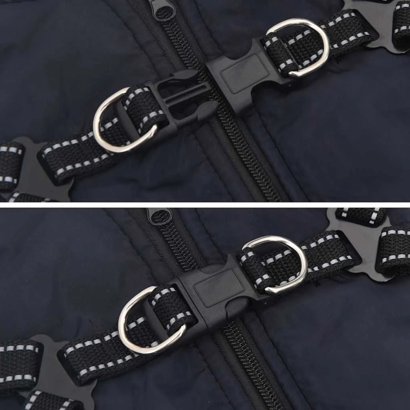 vidaXL suņu mētelis ar iejūgu ūdensnecaurlaidīgu atstarojošu L36