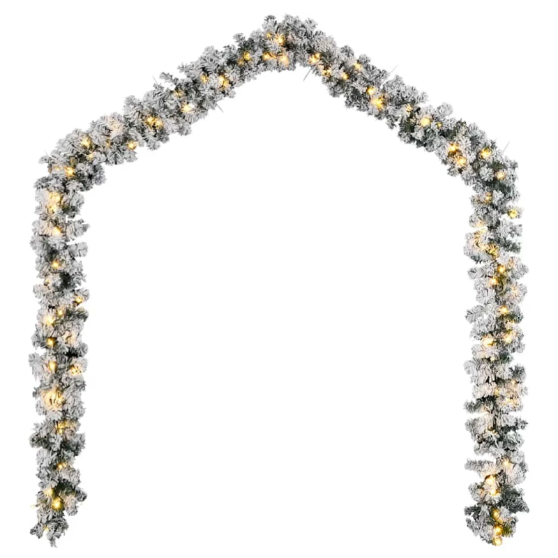 vidaXL Ziemassvētku vītne ar LED lampiņām, 10 m, zaļa, PVC