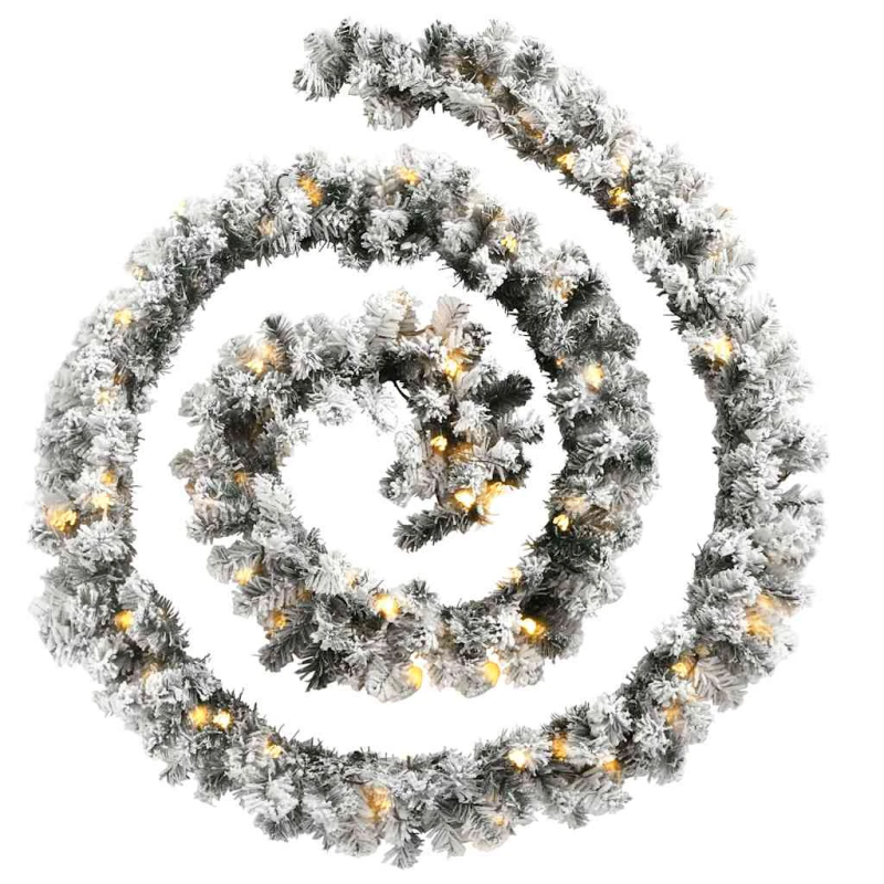 vidaXL Ziemassvētku vītne ar LED lampiņām, 10 m, zaļa, PVC