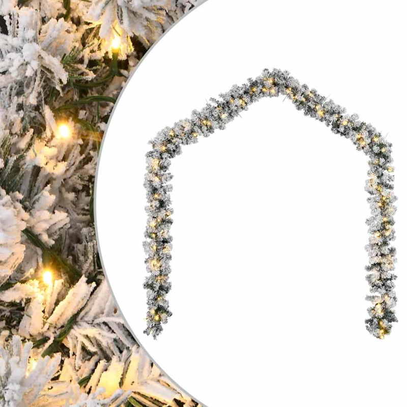 vidaXL Ziemassvētku vītne ar LED lampiņām, 20 m, zaļa, PVC