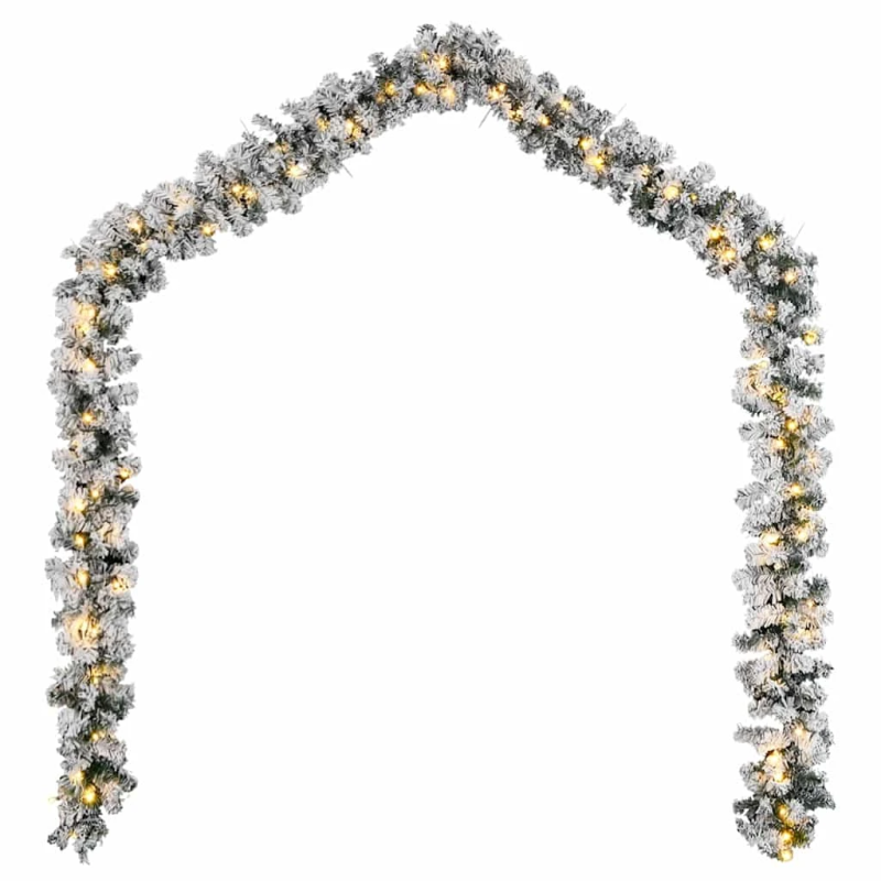 vidaXL Ziemassvētku vītne ar LED lampiņām, 20 m, zaļa, PVC