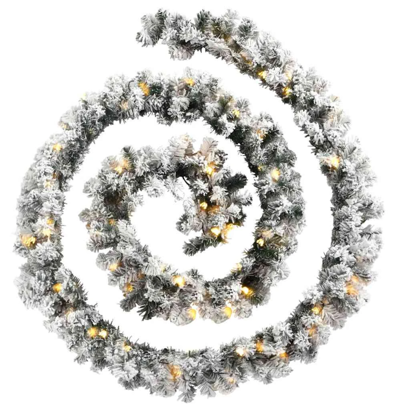 vidaXL Ziemassvētku vītne ar LED lampiņām, 20 m, zaļa, PVC