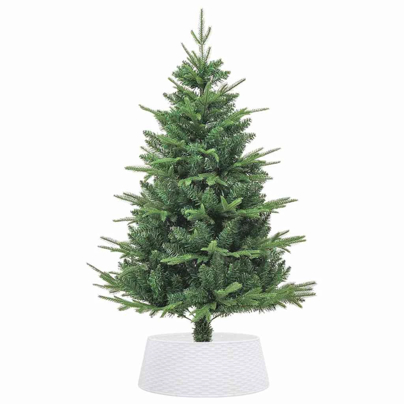 vidaXL Ziemassvētku eglītes svārki balti DIA65x23 cm Plastmasa