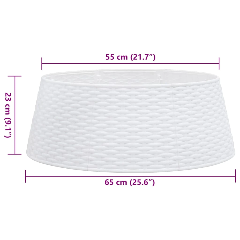 vidaXL Ziemassvētku eglītes svārki balti DIA65x23 cm Plastmasa
