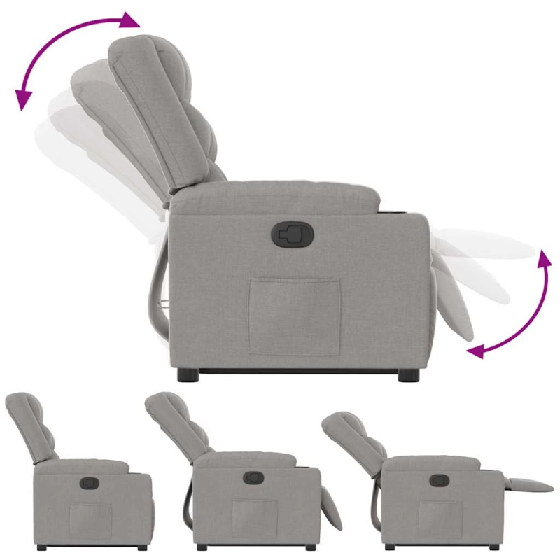 vidaXL Atpūtas krēsls stāvus krēsls mākoņa pelēks audums