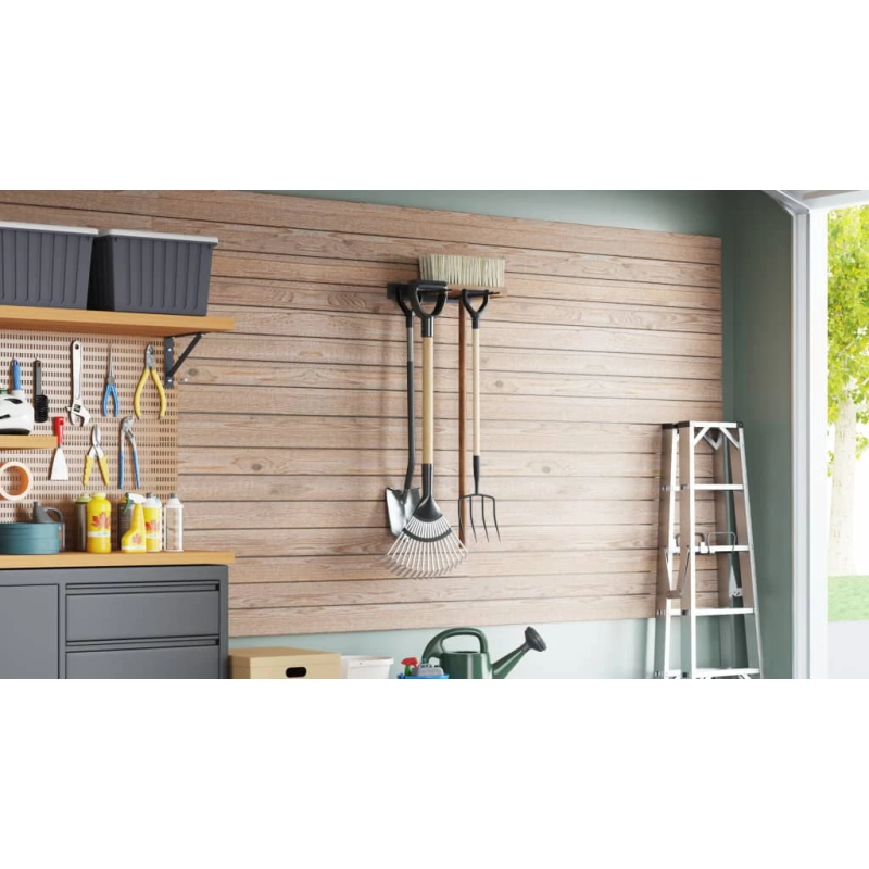 vidaXL dārza instrumentu glabāšanas plaukts, melns tērauds