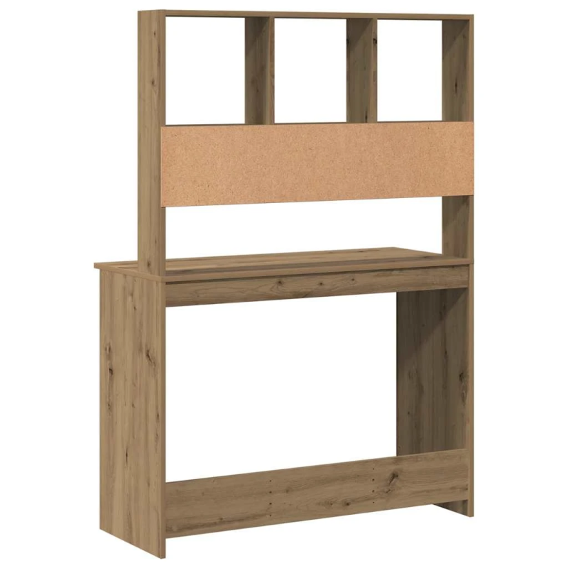 vidaXL rakstāmgalds ar plauktiem, koka krāsa, 102x45x148 cm, koks