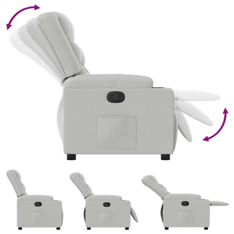 vidaXL Atzveltnes krēsls mākonis pelēks audums