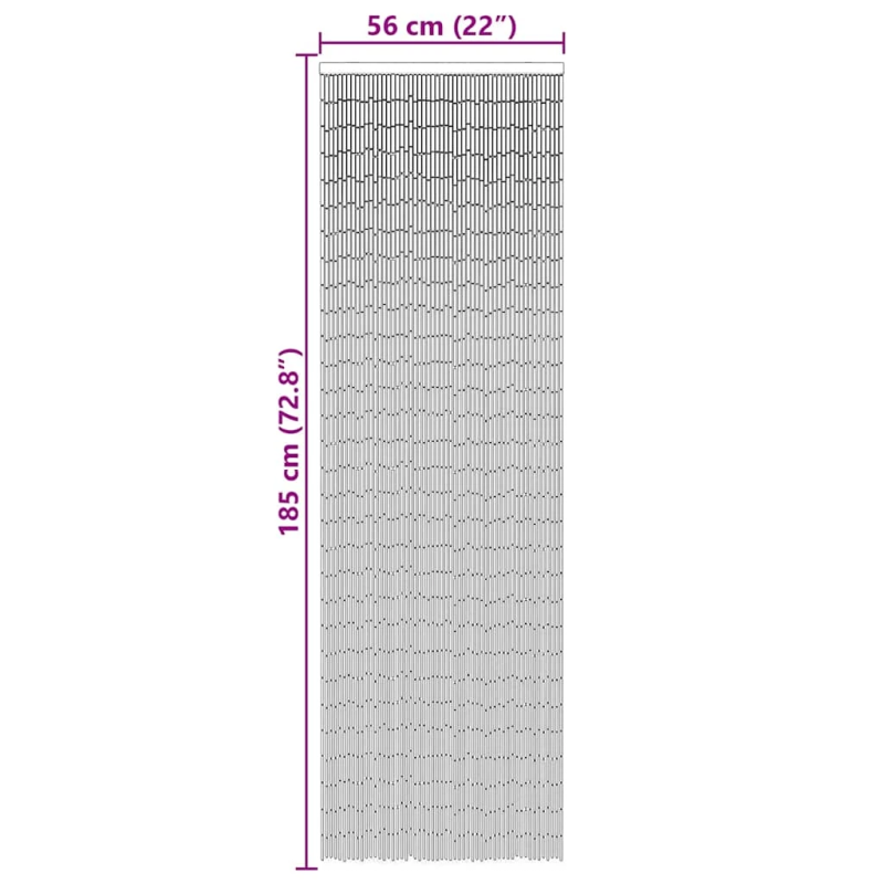 vidaXL Kukaiņu durvju aizkars Tumši pelēks 56x185 cm Bambuss