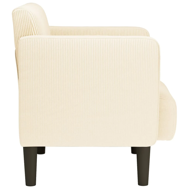 vidaXL dīvāna krēsls ar roku balstiem krēmkrāsas 54 cm velveta audums