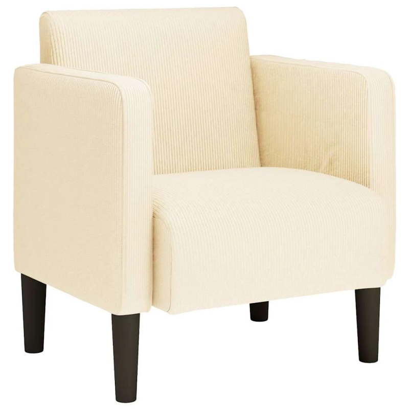 vidaXL dīvāna krēsls ar roku balstiem krēmkrāsas 54 cm velveta audums