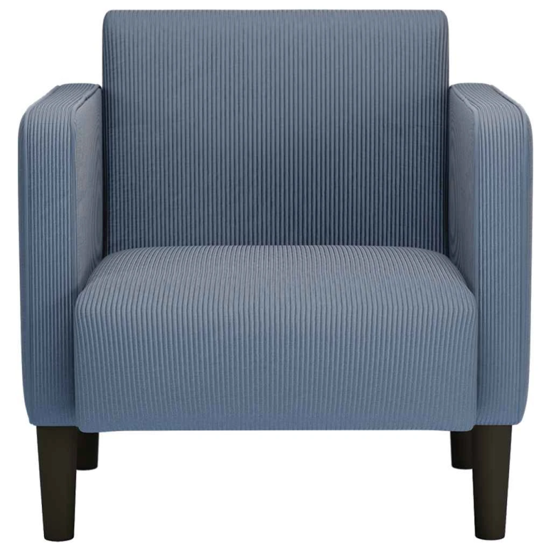 vidaXL dīvāna krēsls ar roku balstiem, zils, 54 cm, velveta audums