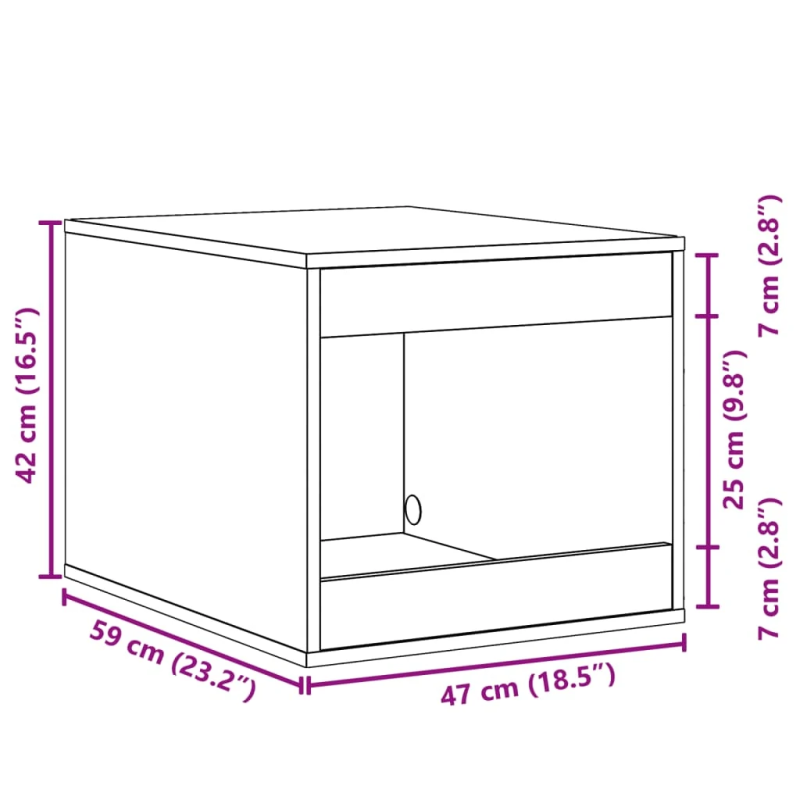 vidaXL Kaķu pakaišu kastes korpuss pelēks 47x59x42cm inženierijas koks