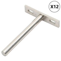 vidaXL peldošie plauktu kronšteini 12 gab. DIA10x100 mm oglekļa tērauds