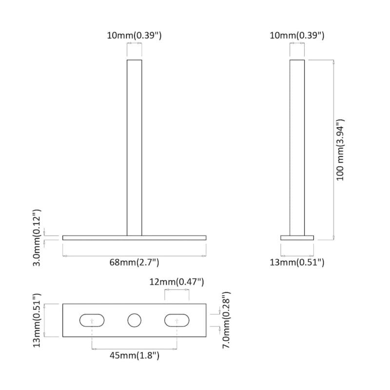 vidaXL peldošie plauktu kronšteini 12 gab. DIA10x100 mm oglekļa tērauds