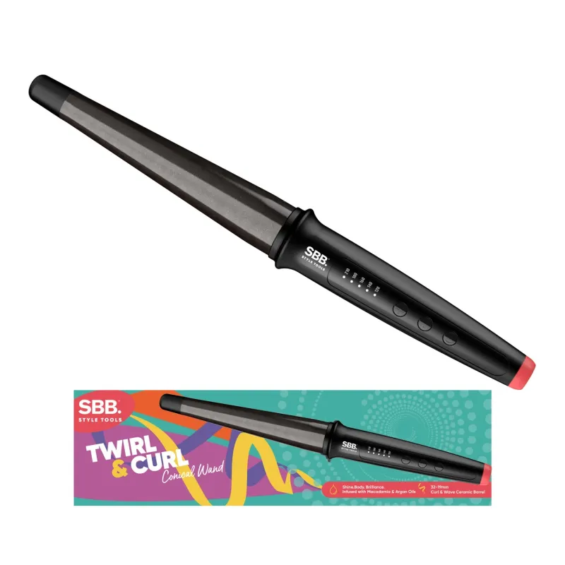 SBB. SBWD-1000-EU Twirl & Curl Conical Wand Hair Curler