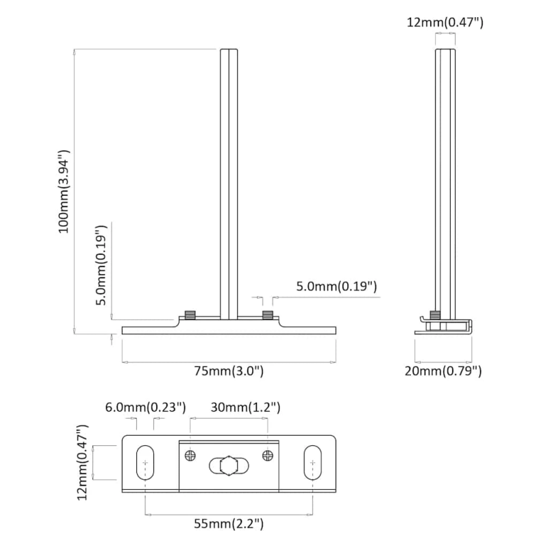 vidaXL peldošie plauktu kronšteini 12 gab. DIA12x100 mm oglekļa tērauds